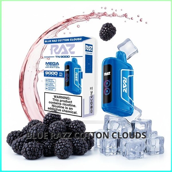 TN9000_Blue_Razz_Cotton_Clouds Raz TN9000 - Blue Razz B Pop