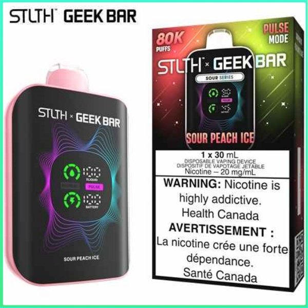 Sour Peach Ice 80K Disposable by STLTH x Geek Bar