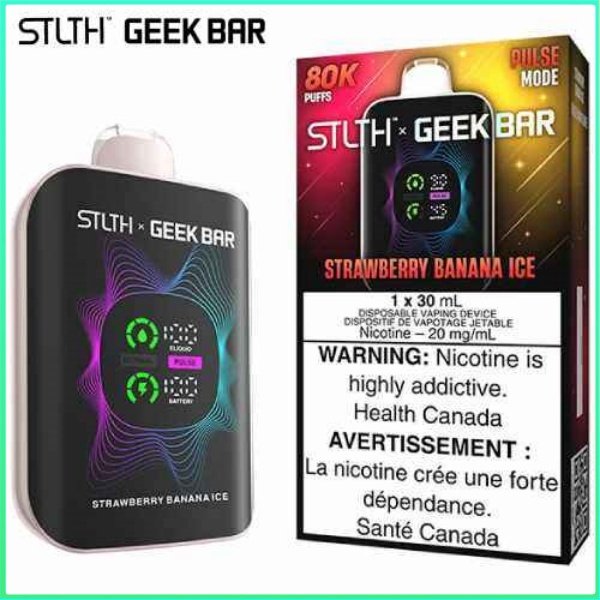 Strawberry Banana Ice 80K Disposable by STLTH x Geek Bar